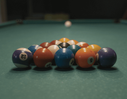 Balls on a pool table